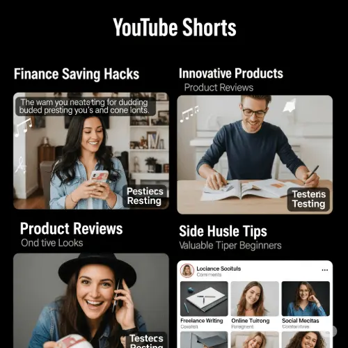Short-form videos on YouTube Shorts or TikTok for finance tips, product reviews, or side hustle ideas.