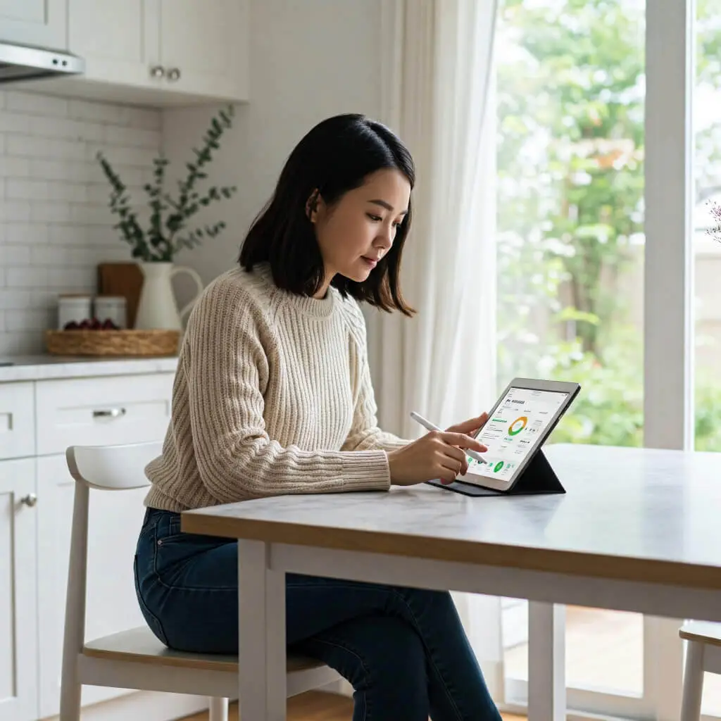Minimalist home setup with reusable items and natural light – smart living with mindful spending and daily savings